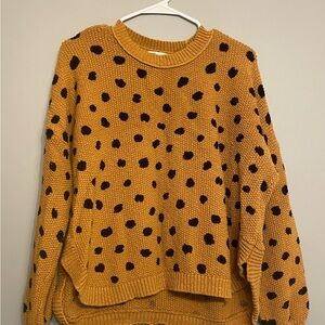 Madewell Mustard Polka Dot Sweater